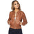 Averie Brown Bomber Leather Jacket