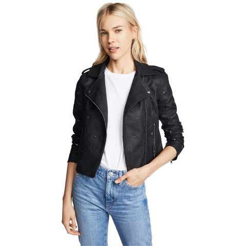 Amy Black Studded Motorcycle Leather Jacket