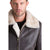 Dion Brown Fur Bomber Leather Jacket