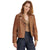 Claire Brown Studded Biker Leather Jacket