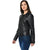 Amani Black Quilted Racer Leather Jacket