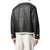 Raymond Black Fur Racer Leather Jacket