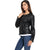 Alia Black Quilted Racer Leather Jacket