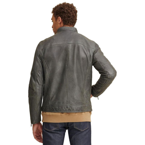 Melvin Gray Racer Leather Jacket