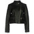 Alondra Black Quilted Racer Leather Jacket