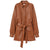 Adalee Brown Leather Trench Coat