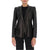 Alayna Black Quilted Leather Blazer