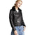 Ayden Black Fur Biker Leather Jacket