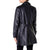 Aden Black Leather Trench Coat