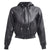Arielle Black Bomber Leather Jacket