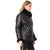 Avah Black Motorcycle Fur Leather Jacket