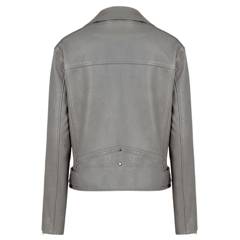 Dorothy Gray Fur Biker Leather Jacket