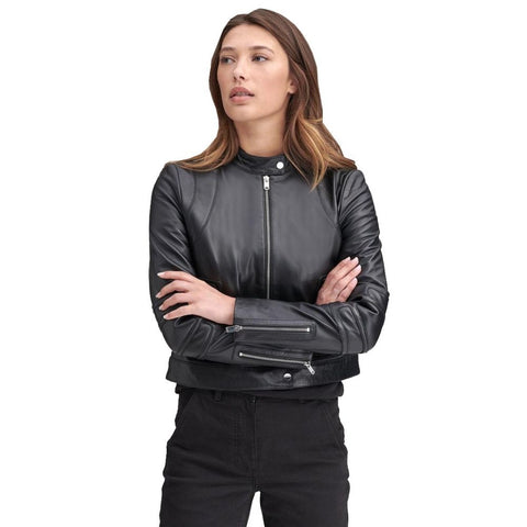 Ailani Black Racer Leather Jacket