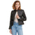 Analia Black Quilted Racer Leather Jacket