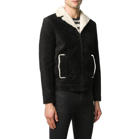 Lukas Black Suede Fur Leather Jacket
