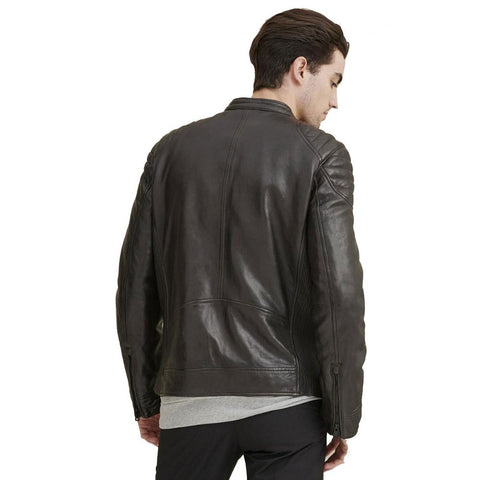 Eithan Black Racer Leather Jacket