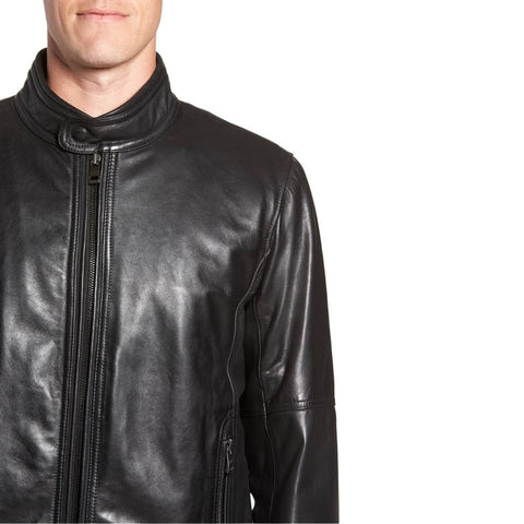 Gideon Black Racer Leather Jacket