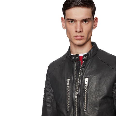 Graham Black Racer Leather Jacket