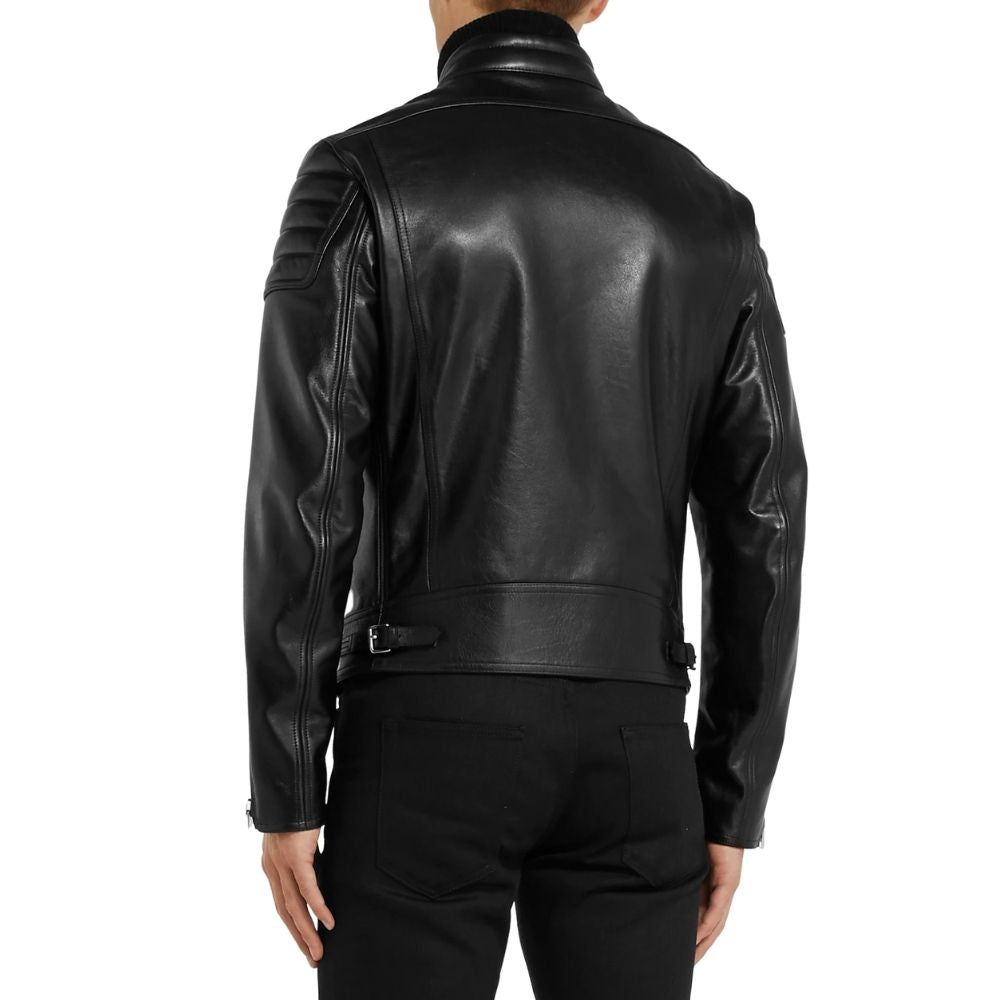Mens Elliot Black Racer Leather Jacket– MARRYCLOTHING