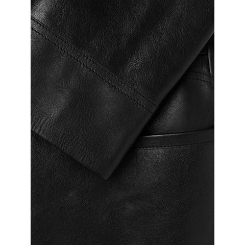Damo Black Leather Blazer